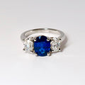 Sapphire & Diamond 3 Stone Ring