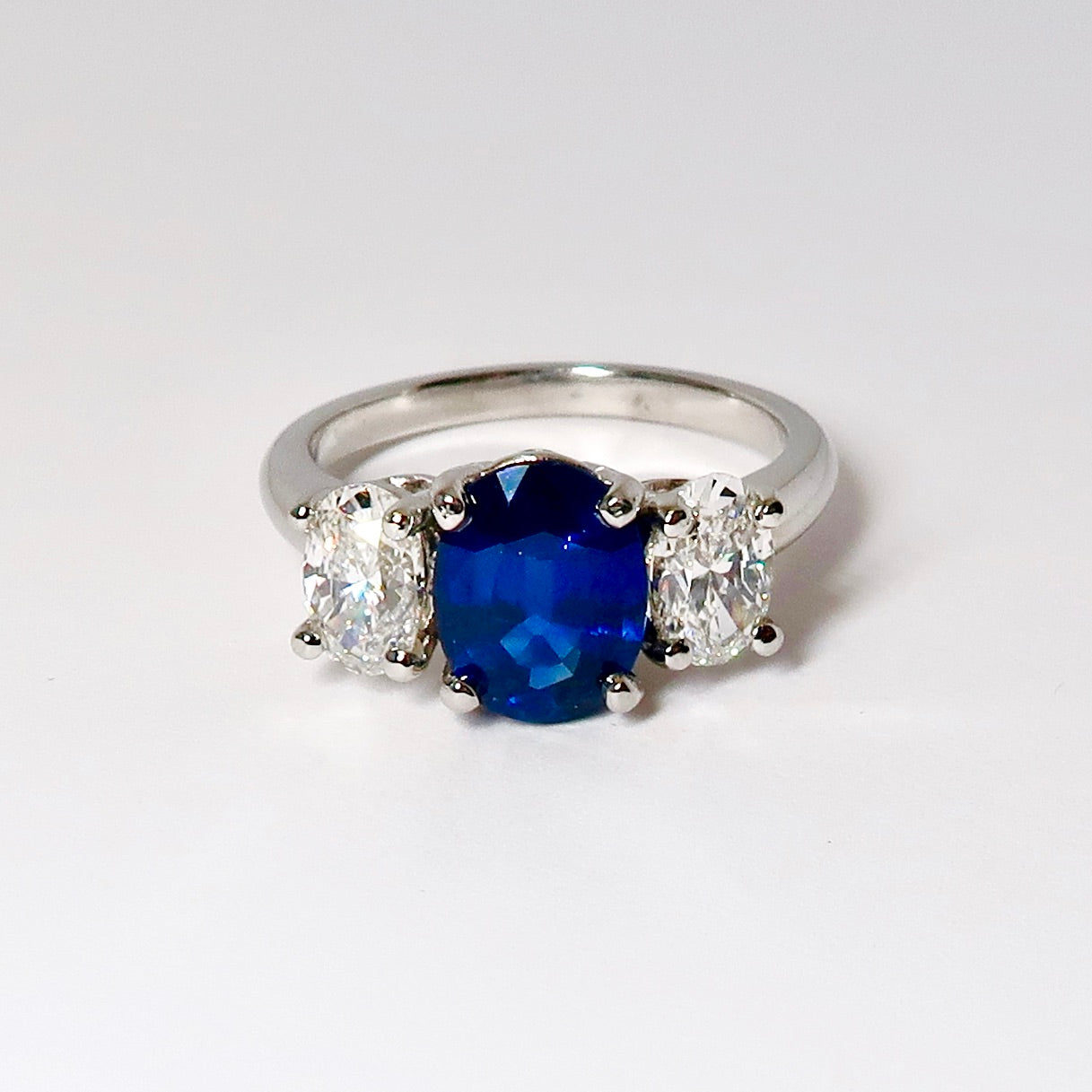 Sapphire & Diamond 3 Stone Ring