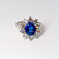 Blue Sapphire & Diamond Ring