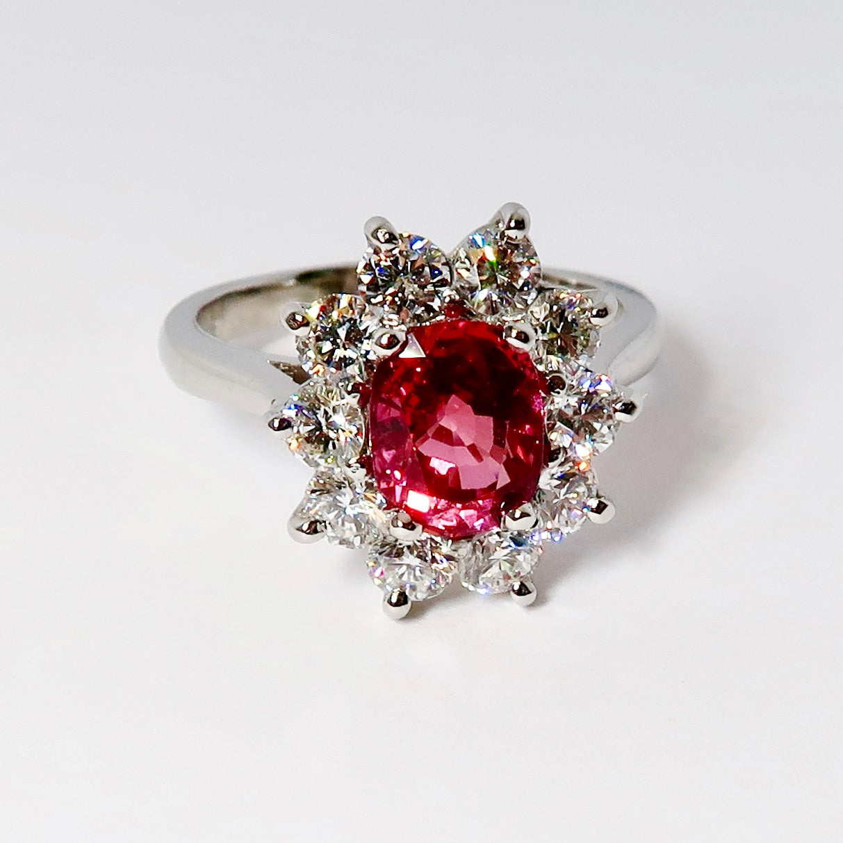 Pink Sapphire & Diamond Ring