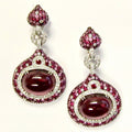 18k White Gold Rubelite & Diamond Earrings