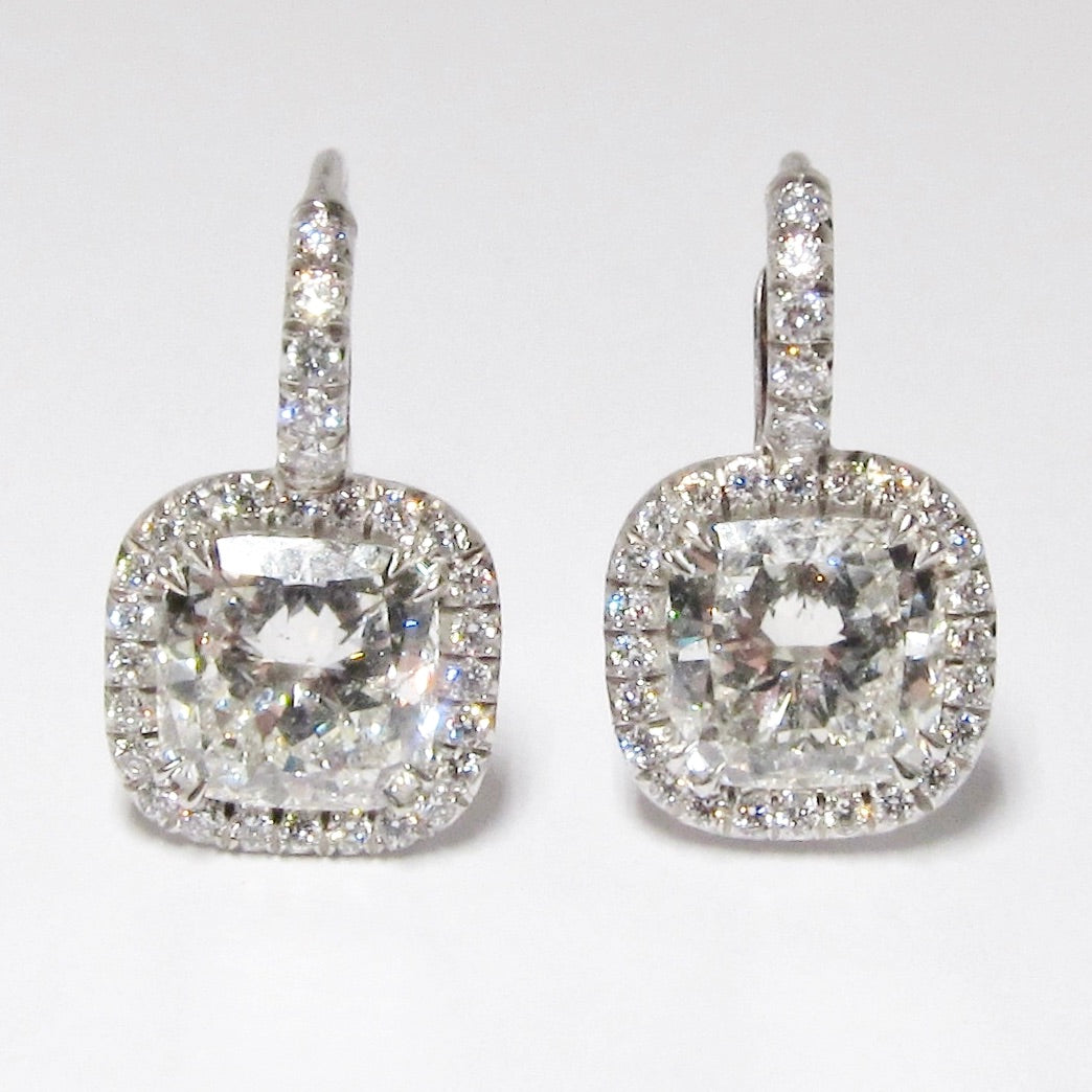 Cushion Cut Diamond Earrings
