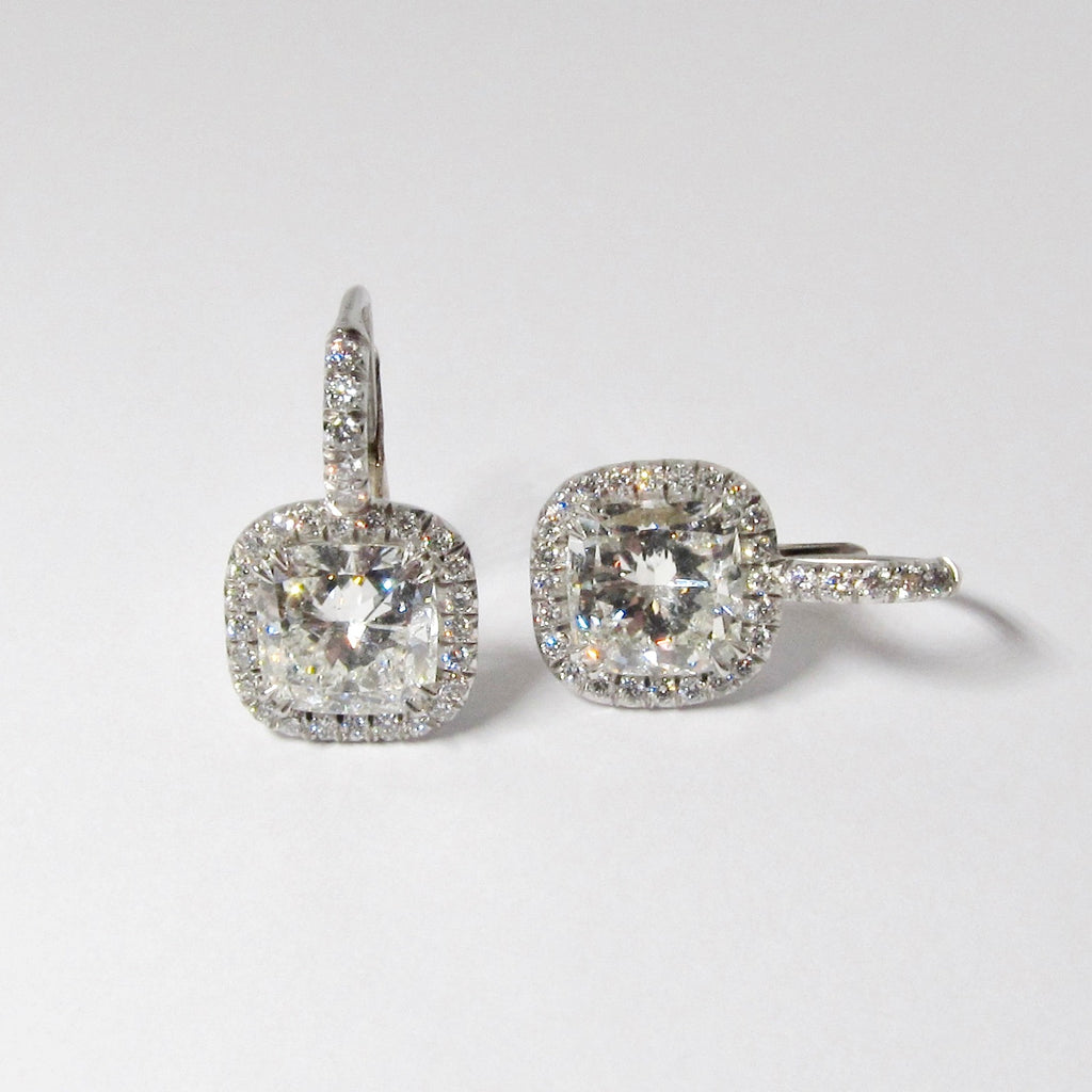 Cushion Cut Diamond Earrings