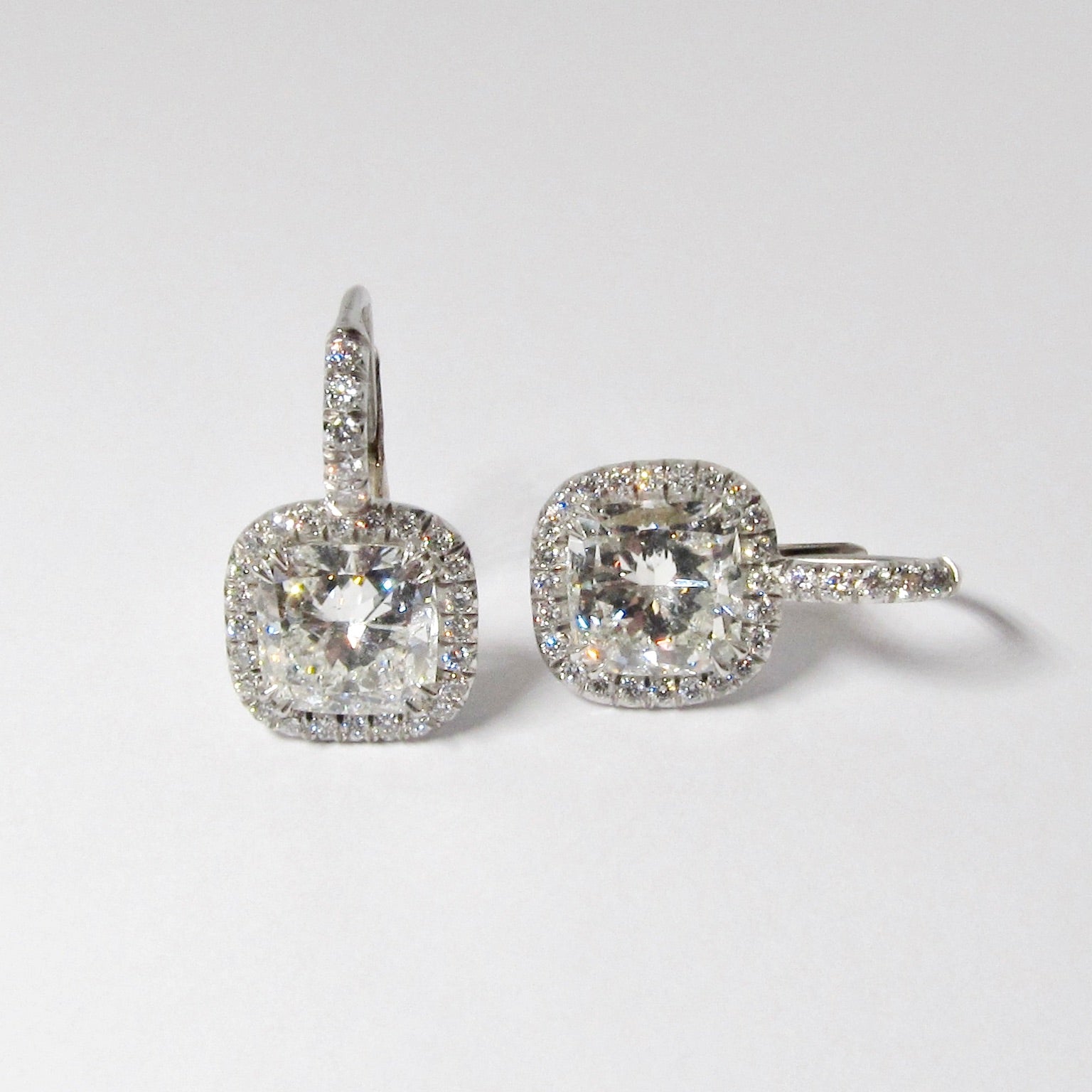 Cushion Cut Diamond Earrings