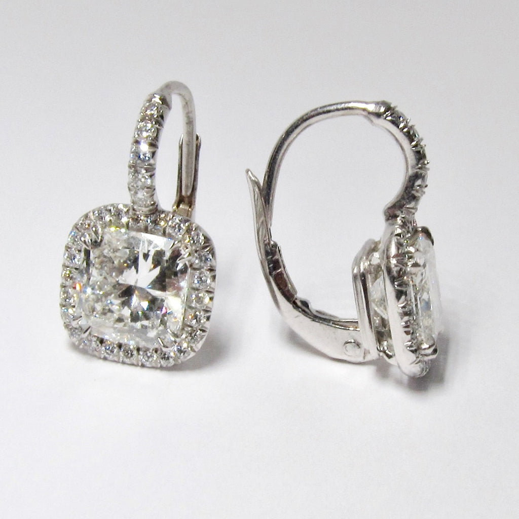 Cushion Cut Diamond Earrings