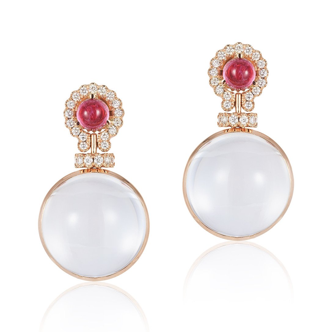 Rock Crystal Caboch Earrings
