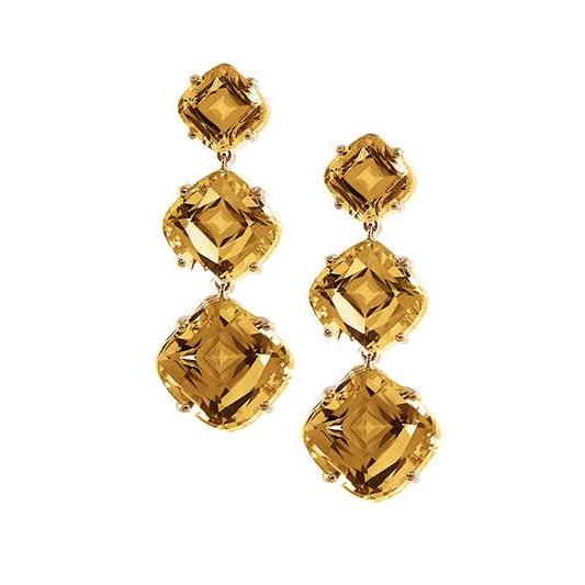 3 Tier Citrine Earrings