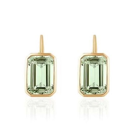 Presiolite Emerald Cut Earrings on Wire