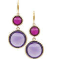 Amethyst and Rubelite Drop Earrings