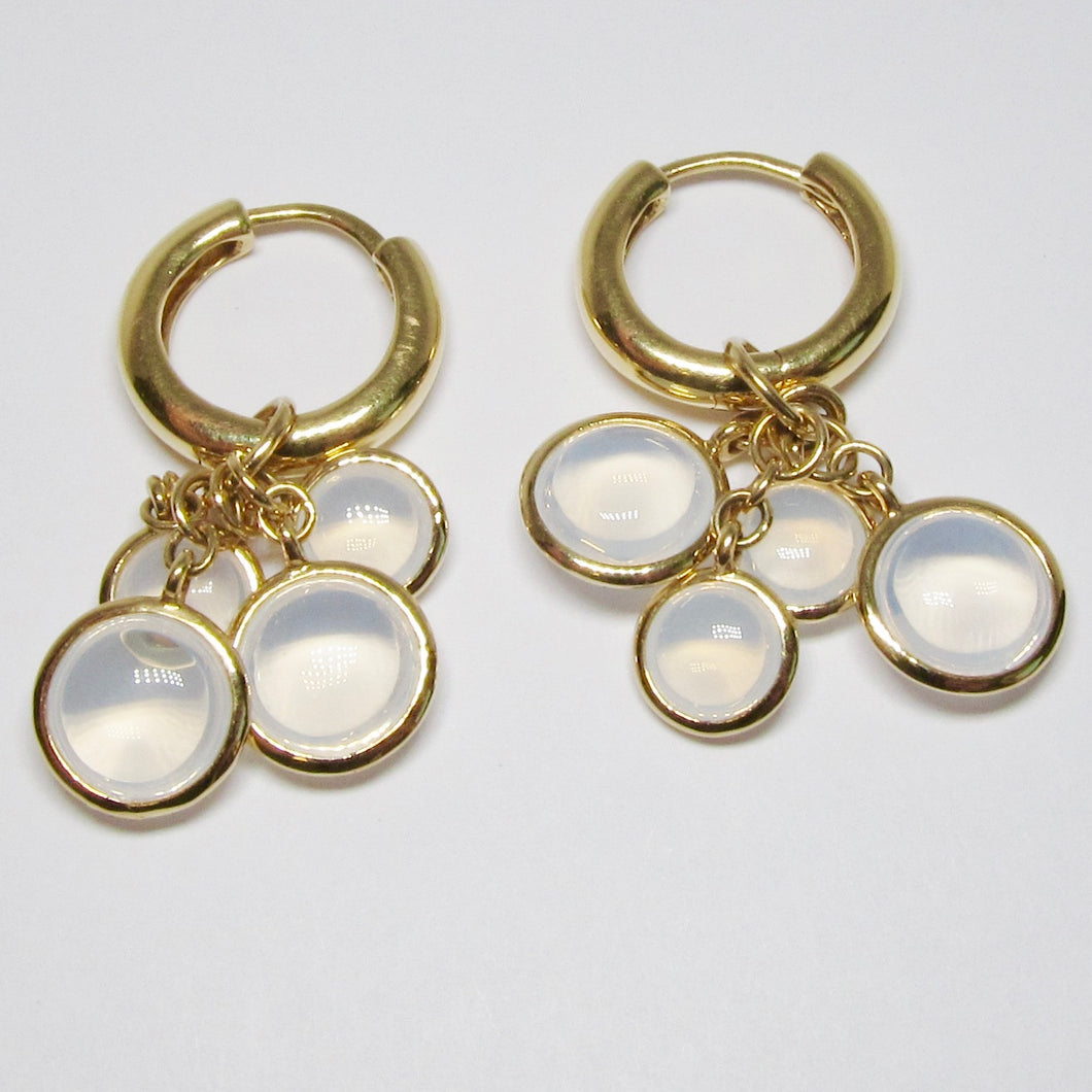 18k Yellow Gold Moon Quartz Earrings