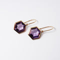 Amethyst Hexagon Earrings