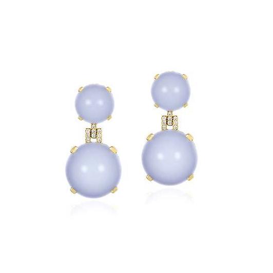 Blue Chalcedony Crystal Earrings
