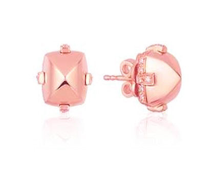 Pink Gold & Diamond Earrings