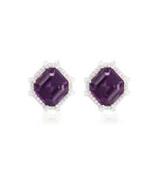 Amethyst Asscher Cut Studs