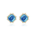 Blue Topaz Asher Cut Earrings
