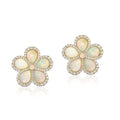 Opal Pears And Diamond Earrings