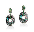 Abalone Oval Earrings w/ Tsavourite