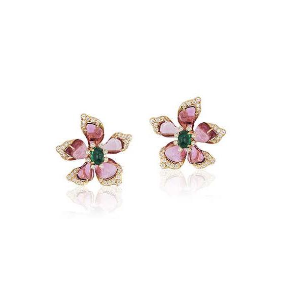 Flower Torm Earrings With Diamonds