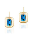 London Blue Topaz Emerald Cut Earrings