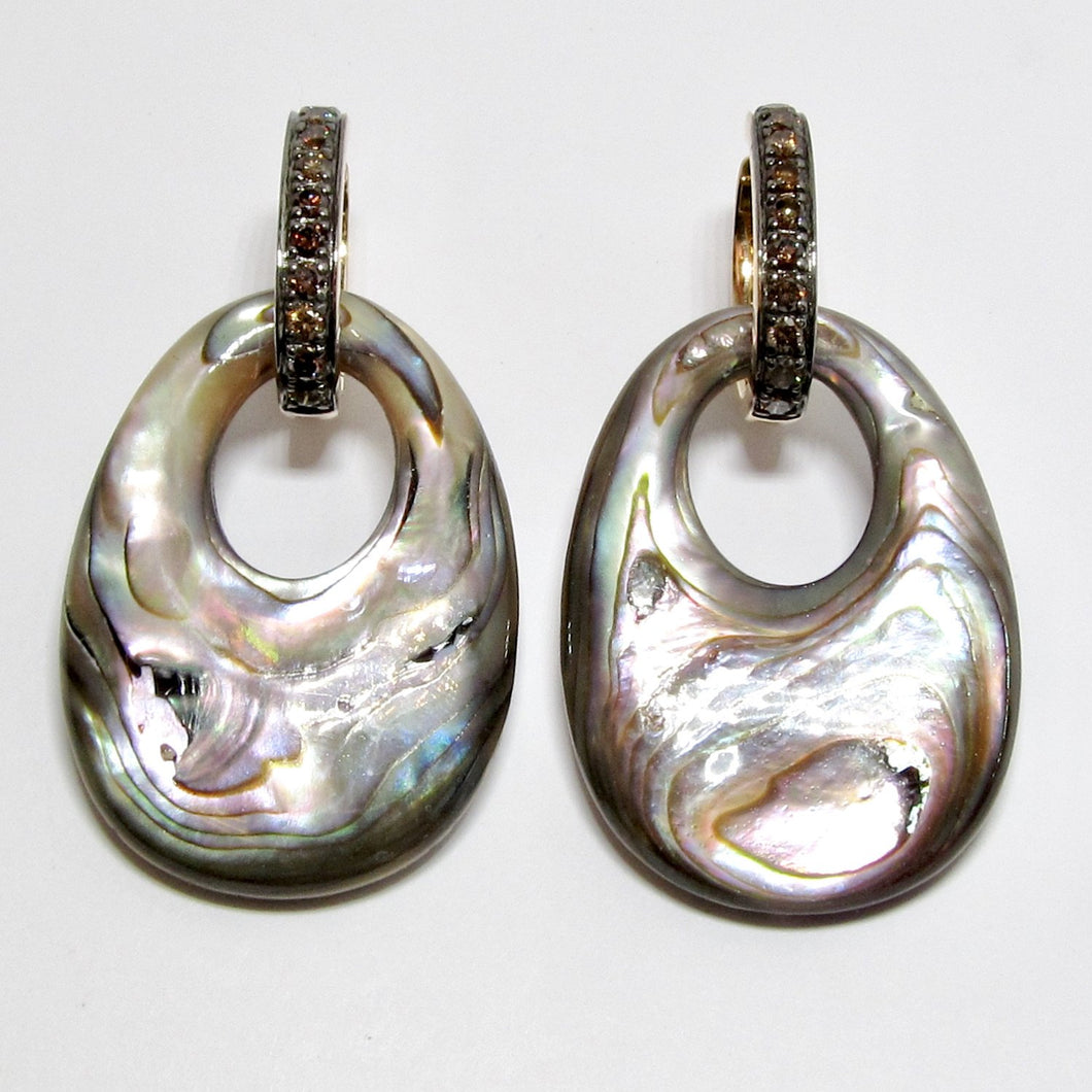 Oval Shape Mother of Pearl Dangle Earrings