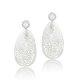 Moon Quartz Earring w/ Diamonds & Carved White Jade