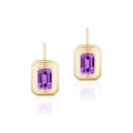 Amethyst Emerald Cut Earrings