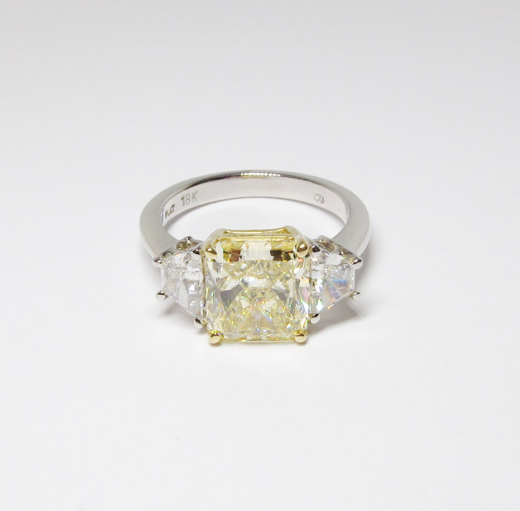Radiant Cut Yellow Diamond Ring