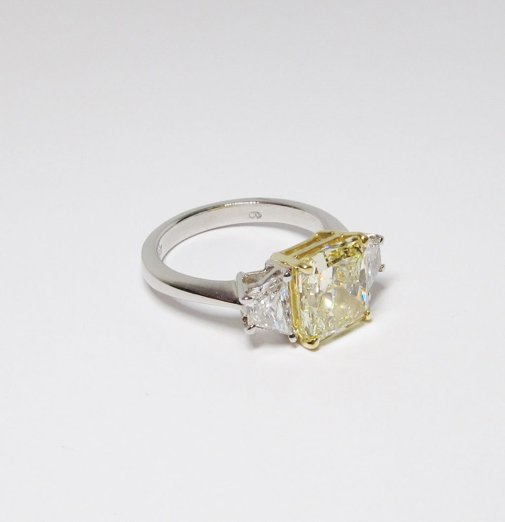Radiant Cut Yellow Diamond Ring