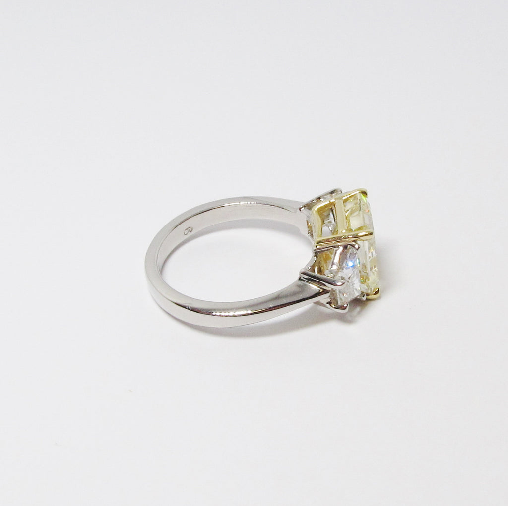 Radiant Cut Yellow Diamond Ring