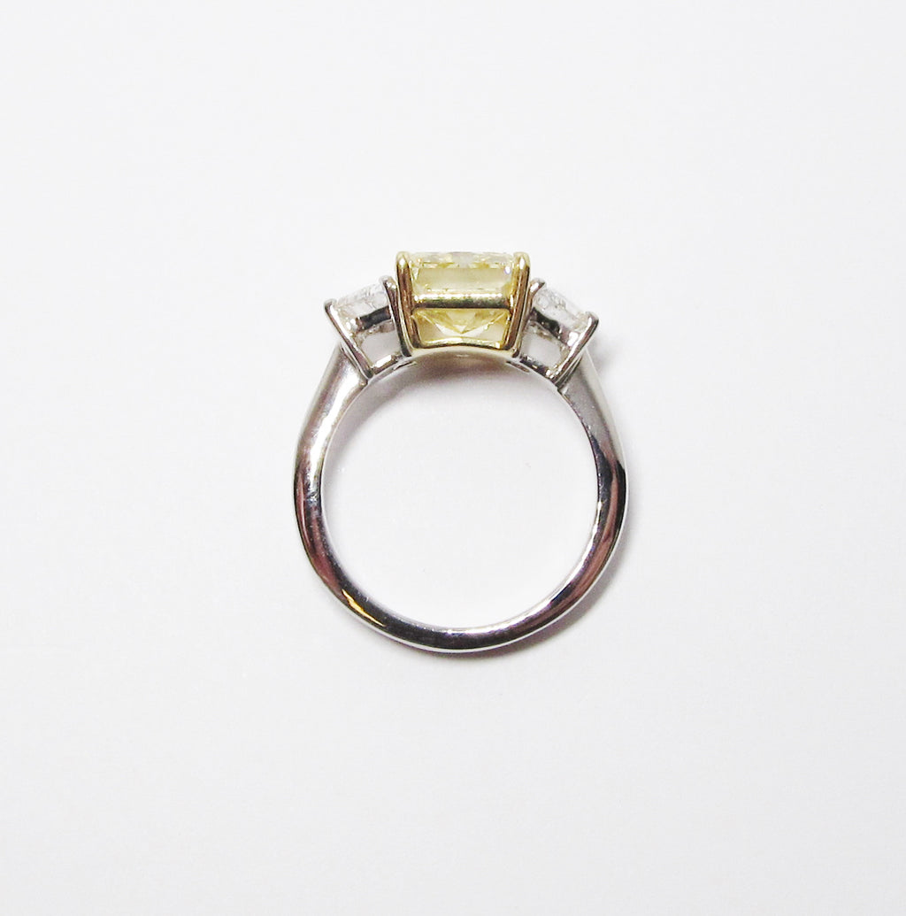 Radiant Cut Yellow Diamond Ring
