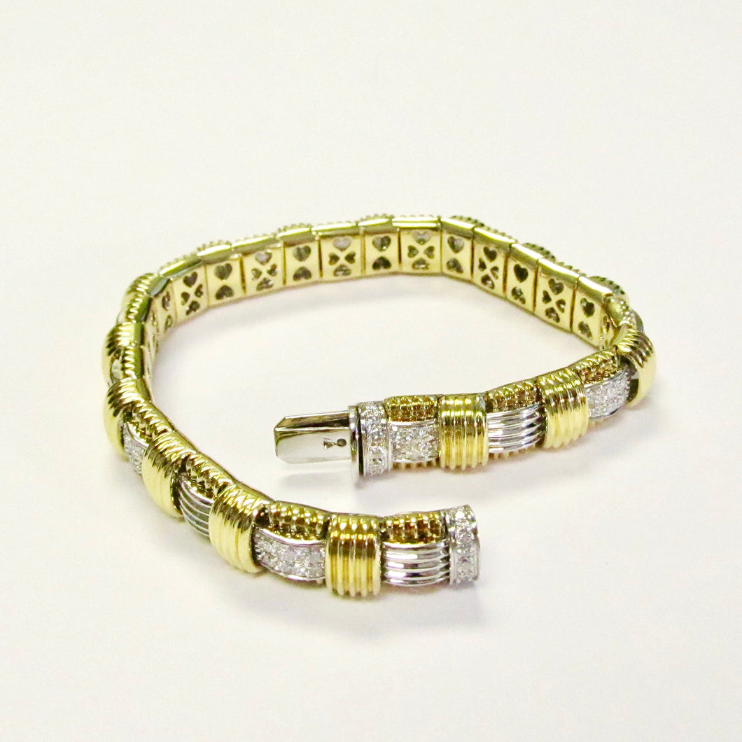 18k Yellow & White Gold Diamond Bracelet