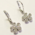 18k White Gold Medium Dangle 5 Petal Earrings