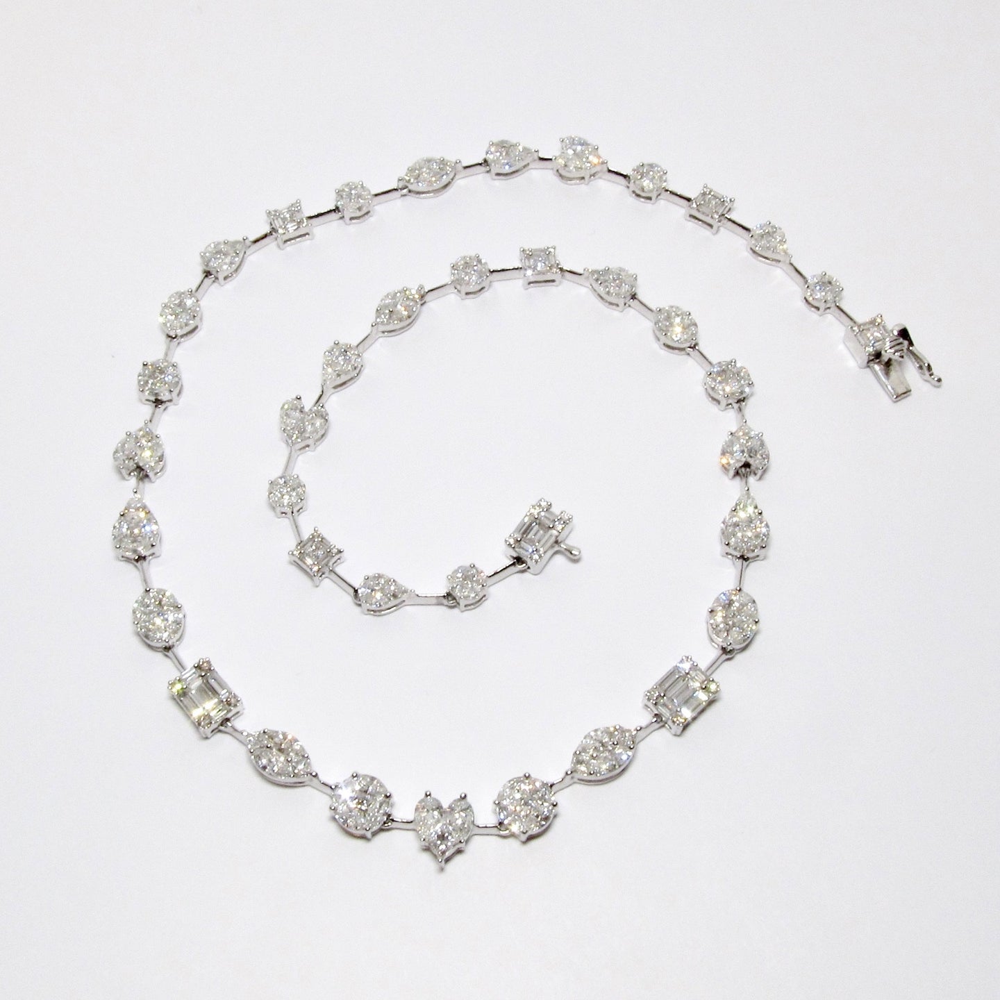 Fancy Shape Diamond Bar Necklace