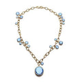 19mm, 8mm & 6mm Blue Topaz Diamond Necklace