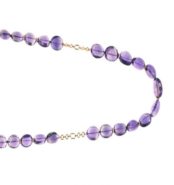 Amethyst Tumbles Chain Link Necklace
