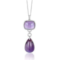 Amethyst Drop Diamond Necklace