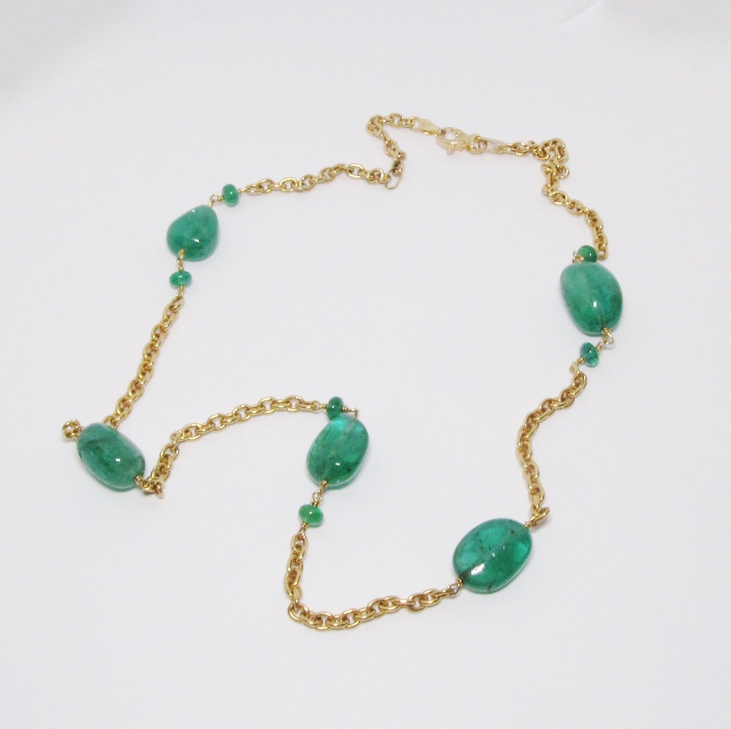 Emerald Beads Chain Necklace