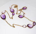 Amethyst & Lavender Amethyst with Oval Link Chain Necklace