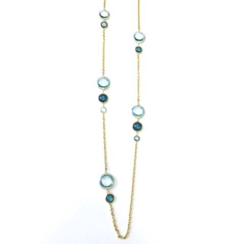 Blue Topaz Disc Necklace