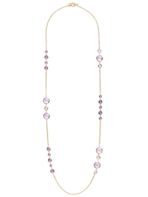 Amethyst Rose Cut Chain Necklace