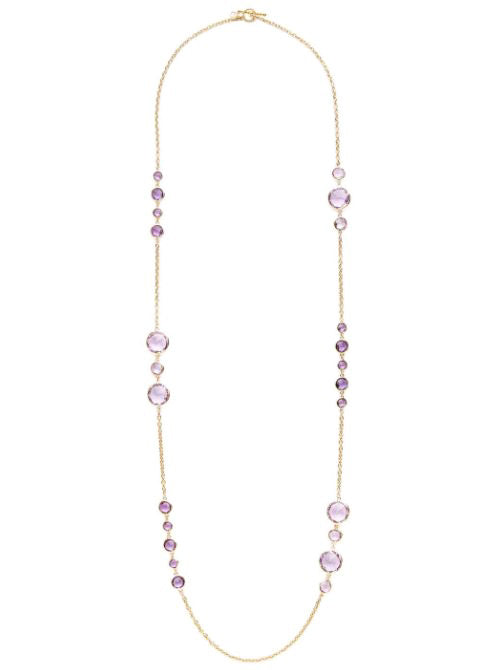 Amethyst Rose Cut Chain Necklace