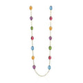 Amethyst, Blue Topaz, Peridot, Citrine And Rubelite Tumble Necklace