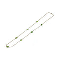Peridot Cabochon with Bezels, Pave Links, Chain Necklace