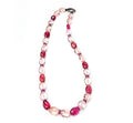 Morganite And Rubelite Tumble Bead Necklace