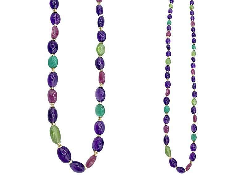 Peridot, Ruby, Amethyst Necklace
