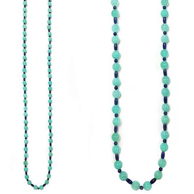 Crysoprase and Lapis Beaded Necklace