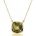 Prasiolite Cushion Pendant on Cable Chain