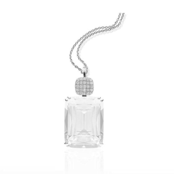 Moon Quartz Cushion Pendant Necklace