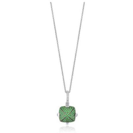 Tsavorite & Diamond Pendant Necklace
