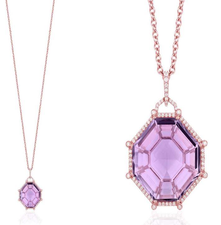 Amethyst Lavender Octagon Pendant
